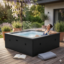 Piscina Spa Vasca Semi-Rigida 180x180x70 cm NetSpa Idaho 6 Posti in PVC Nero Carbone