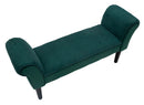 Panchetta Velvet Crema 102x31x51 cm Legno e Poliestere Verde e Nero