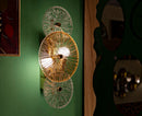 Lampada da Muro Osaka 42x8x20 cm in Ferro e Vetro Oro e Marrone e Trasparente      