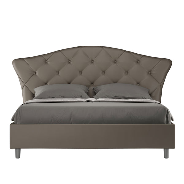 Letto Matrimoniale con Testata Imbottito in Similpelle Langre Cappuccino Varie Misure prezzo