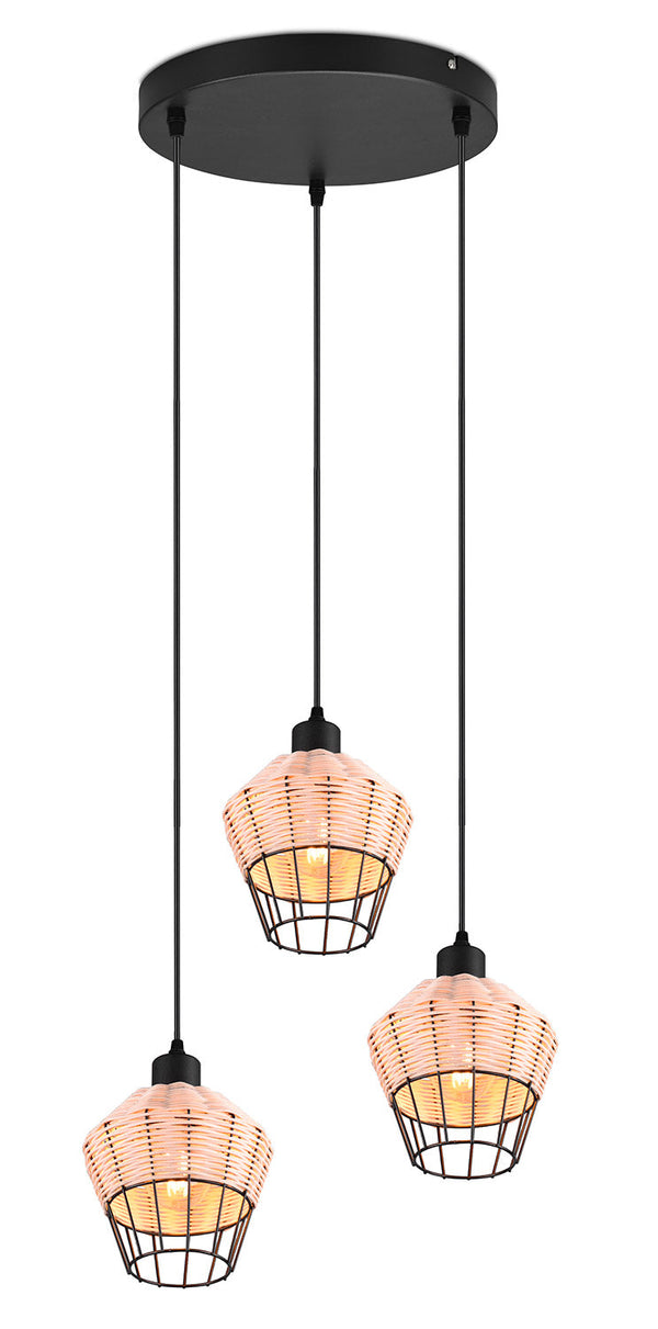 Lampada a Sospensione da Interno Attacco E27 in Tessuto Naturale acquista