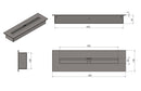 Camino a Bioetanolo da Incasso 90x45 cm  Corner 900 Right Nero