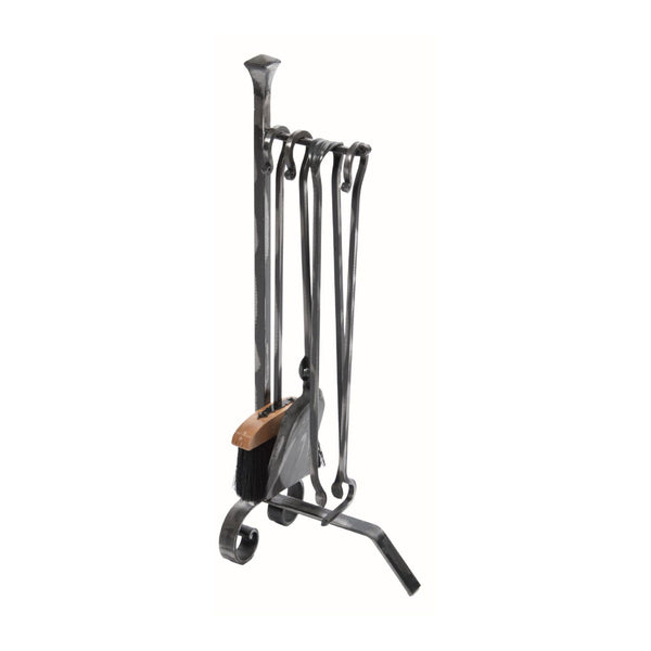 sconto Set Camino 4 Pezzi con Chiodo decorativo Forgiato a mano in Ferro Molato