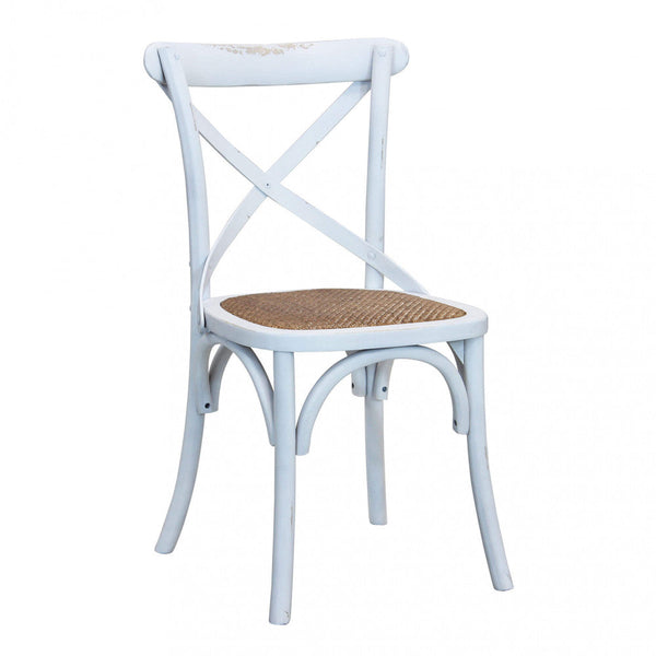 prezzo Sedia Cross 46x42x87 cm in Legno Bianco