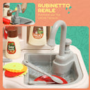 Cucina Giocattolo per Bambini 3-6 Anni con 92 Accessori 44,5x24x79 cm in PP e ABS Verde      