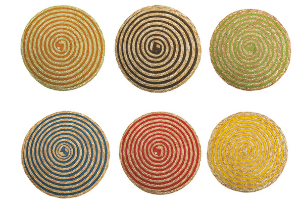 acquista Tovaglietta Tonda in Rafia Ø38 cm Villa d'Este Home Tivoli Spiral