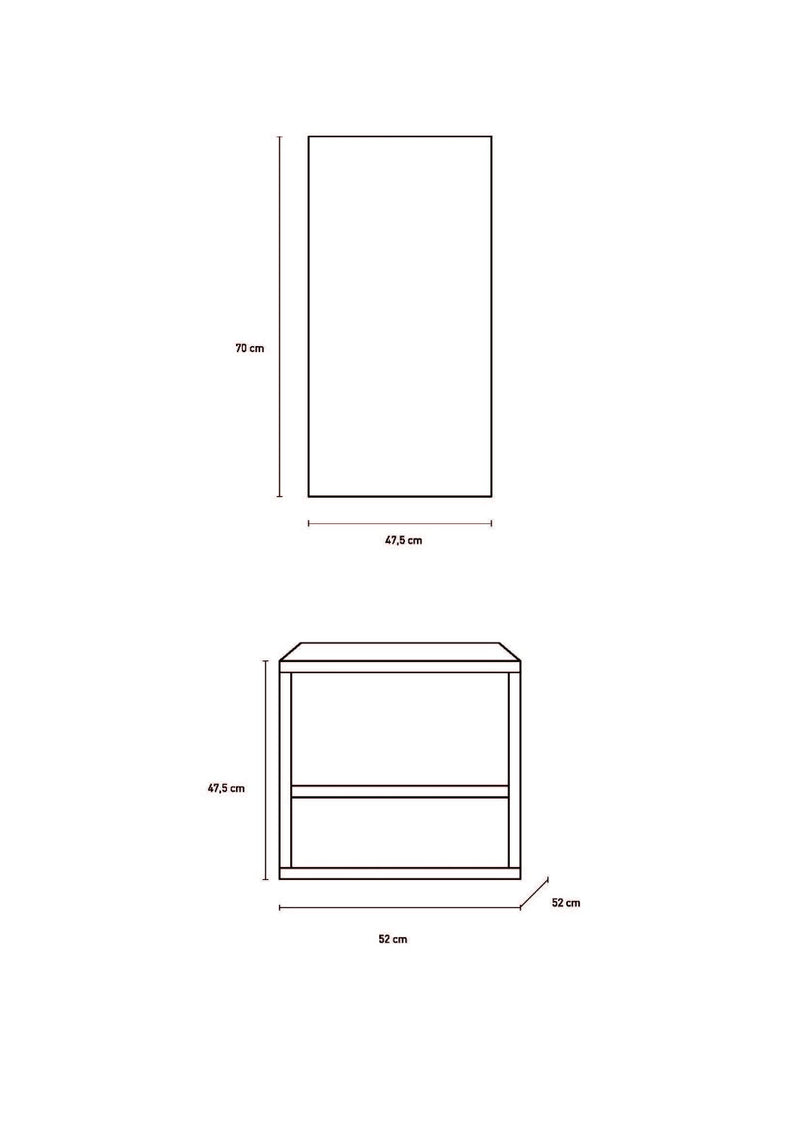 Mobile Bagno Sospeso 52cm TFT Giava Pino Grigio