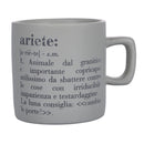 Tazzina Caffè Zodiaco "ariete" Ø6x6,5 cm in Bone China VdE Tivoli 1996 Grigio