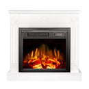 Camino Elettrico da Pavimento 73x77x21 cm Effetto Fiamma 1100W Focus & Dionis Bianco