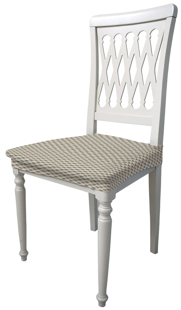 Set 2 Coprisedie Elasticizzati in Poliestere Fashion Panna online