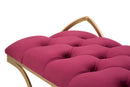 Panca Glam Luxy Bordeaux 103x43x47 cm in Ferro e MDF e Spugna e Poliestere Bordeaux e Oro