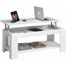 Tavolino Basso con Piano Sollevabile 100x50x43/54 cm in Legno Ambit Lift Bianco
