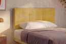 Letto Singolo con Rete Rivestita Microfibra Ocra Tessis Testata Square Varie Misure