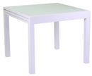 Tavolo Quadrato Allungabile da Giardino 90x90 cm in Alluminio Boise Bianco