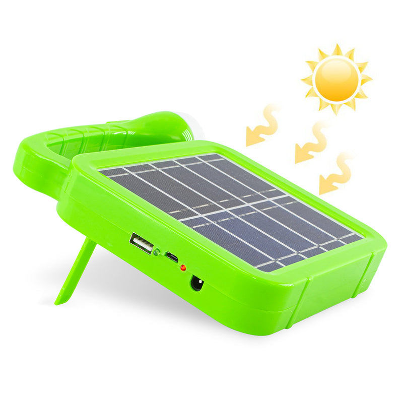 Lampada Portatile Luce d'Emergenza con Pannello Solare Lampadina LED e Cavo USB