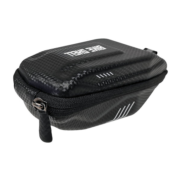 Borsa Portaoggetti Sottosella Bicicletta 18x8,5x5 cm Doppia Tasca Rigida Effetto Carbonio sconto