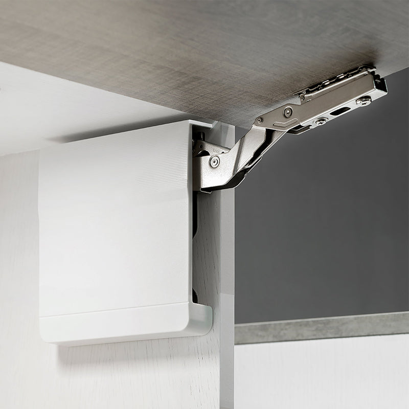 Braccetto per Ante a Ribalta Forza 580 - 1250 Plastica Bianca Acciaio e Tecnoplastica Emuca