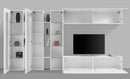 Parete Attrezzata Soggiorno 340x30x180 cm Maruska n°6 Bianco Lucido 