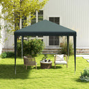 Gazebo da Giardino 270x270 cm con Picchetti e Corde Telaio in Acciaio e Rivestimento in PE Verde Scuro      