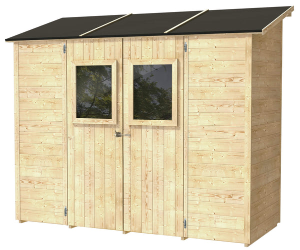 Casette Box da Giardino in Legno Porta Utensili 245x102x224 cm con 2 Porte e Finestre Ecla acquista