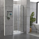 Porta Parete Doccia 2 Ante Saloon in Cristallo Trasparente 6mm H195 Bonussi Giuly Varie Misure