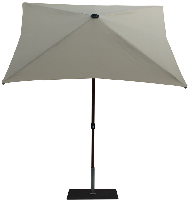 Ombrellone da Giardino 2x2 m Palo Ø38 mm in Alluminio Effetto Legno Tessuto Poliestere Trend Wood Ecru