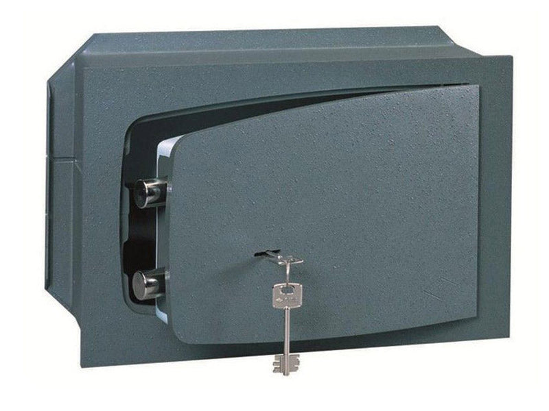 Cassaforte a Muro a Chiave 31x19x19,5 cm in Acciaio Grigia 