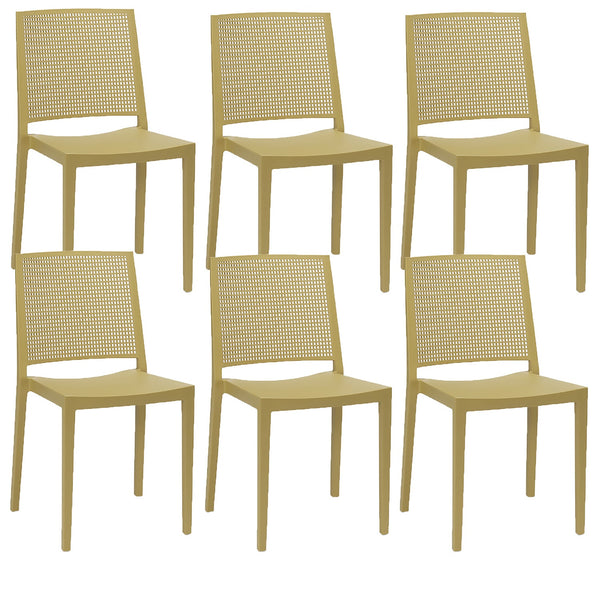 Set 6 Sedie 46x56x81 cm in Polipropilene Porto Senape online