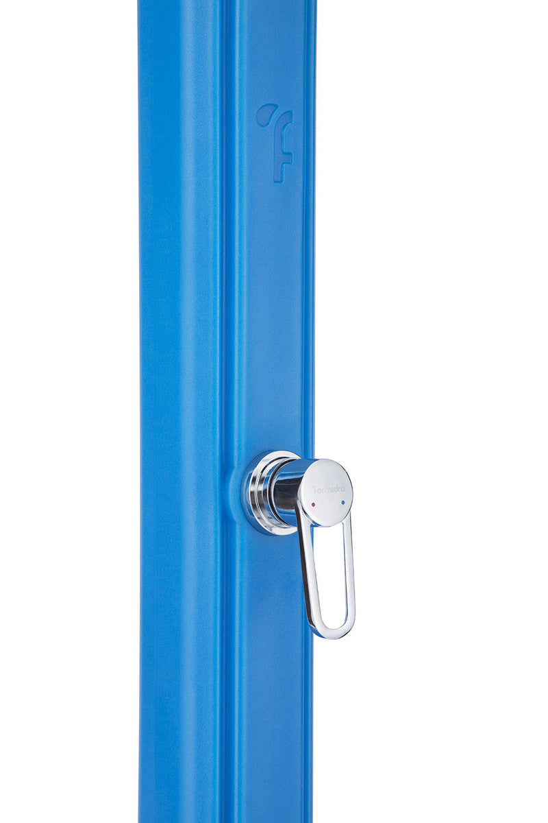 Doccia Solare da Giardino 28L Miscelatore e Lavapiedi Blu