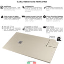 Piatto Doccia in Pietra  Pedrinelli Ardesia Stone Side Sabbia Varie Misure