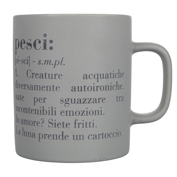 Tazza Zodiaco "pesci" Ø8x10 cm in Bone China VdE Tivoli 1996 Grigio Chiaro prezzo