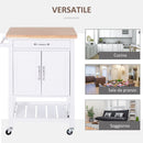 Carrello da Cucina Salvaspazio in Legno Bianco 65x48x90 cm