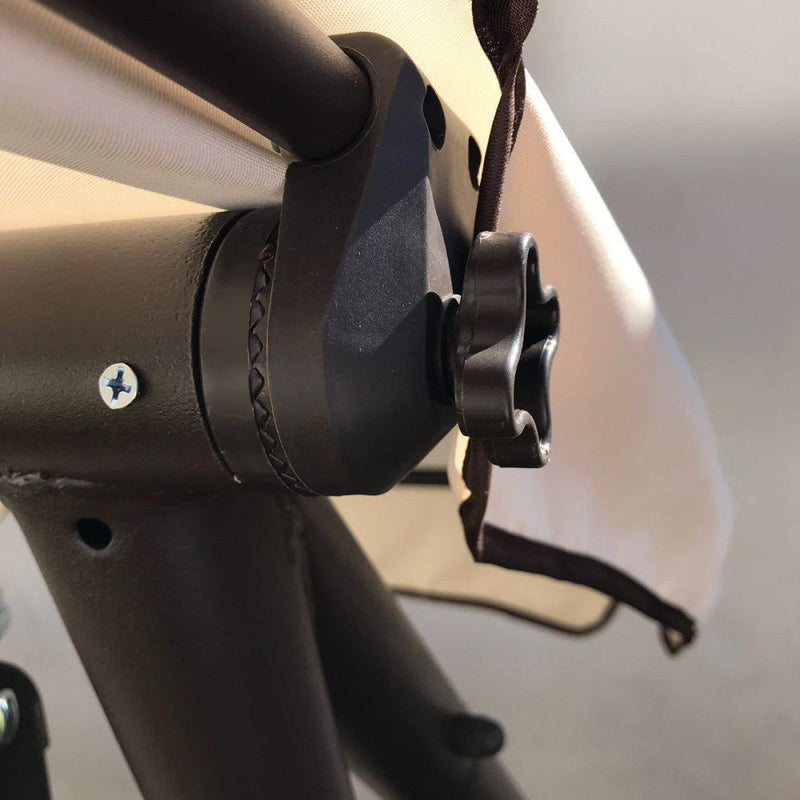 Dondolo Letto Relax con Cuscini 230x120x164 h cm in Acciaio Ecrù