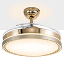 Ventilatore Lampadario da Soffitto 4 Pale Richiudibili Telecomando Luce Ø49 cm in Acciaio ABS e PMMA Bronzo