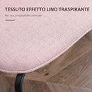 Set 2 Sedie Imbottite 50x56x83 cm in Tessuto e Acciaio Rosa