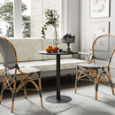 Tavolo da Pranzo Rotondo per 2 Persone Ø60x72 cm in Acciaio Nero  