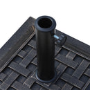 Base per Ombrellone da Giardino Ø38 a Ø48 44x44x32 cm in Resina e Acciaio Nero