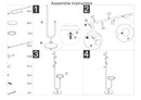 Appendiabiti da Terra Shelf 40x35x176 cm in Metallo e Marmo Artificiale Oro e Bianco      