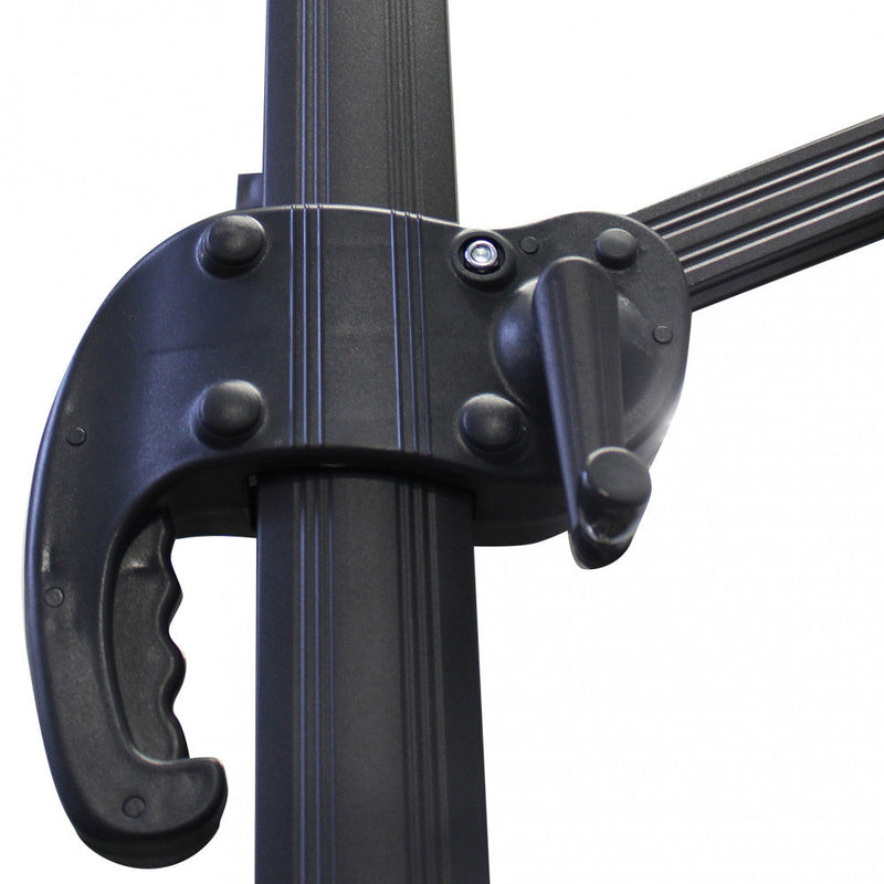 Ombrellone da Giardino Saturno Decentrato 3x3 m in Alluminio Azzurro Telo Ecru