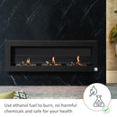 Camino a Bioetanolo da Parete 120x15x40 cm Nero