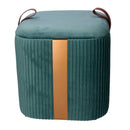 Set  3 Pouf Contenitore in Tessuto Velluto Verde Salvia