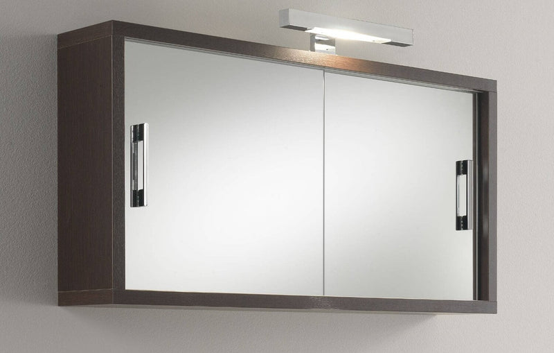 Specchiera 2 Ante in Melaminico 130x18x47,5cm TFT Giava Wengè Specchio