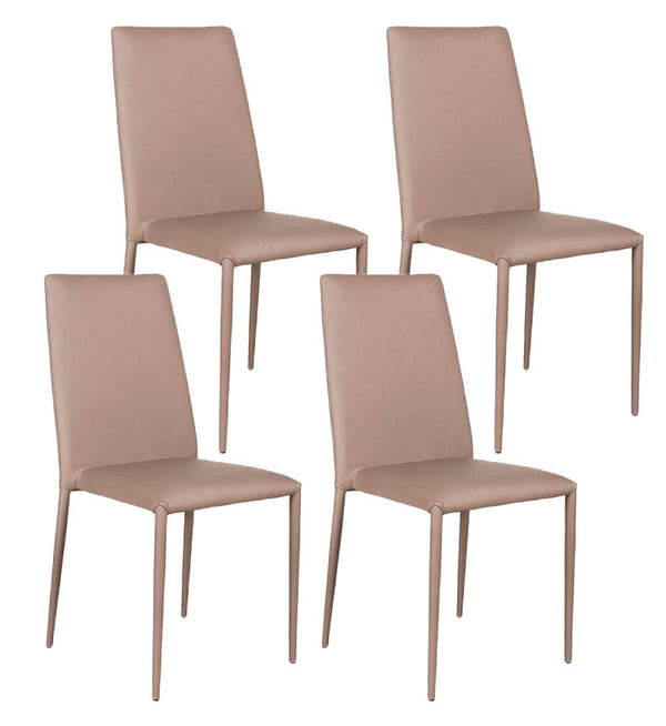 online Set 4 Sedie 40x42xH96 cm in Similpelle Cleo Tortora