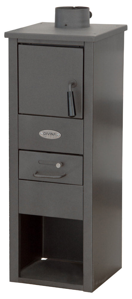 sconto Stufa a Legna 7kW 90 m3 in Acciaio Antracite