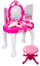 Specchiera Giocattolo per Bambini con Sgabello Miller Rosa