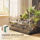 Acquario 45x25x25,5 cm Capacità 24L con Filtro Luce LED e Pompa dell'Acqua in Vetro Temperato Nero      
