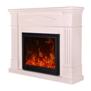 Camino Elettrico da Pavimento 110x130x33 cm Effetto Fiamma 1500W Atena Panna