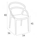 Set 4 Sedie da Giardino in Polipropilene Vandi Tortora