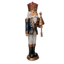 Soldatino Schiaccianoci in resina blu con albero con led cm 14,5x11xh47