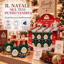 Set 24 Gel Doccia Natalizi 100 Ml Profumo Mirtillo Pallina Natale con Fiocco